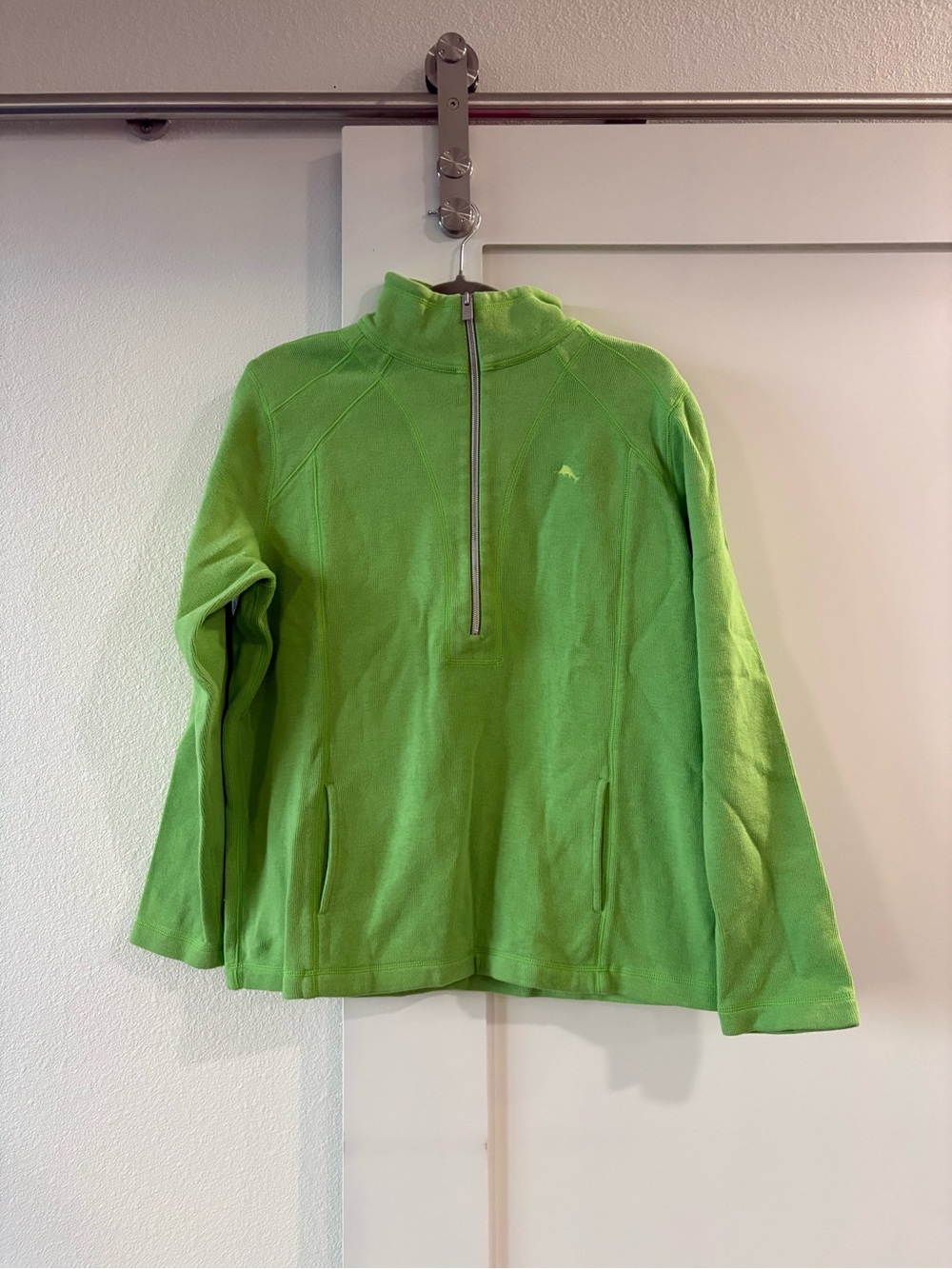 Tommy Bahama Bright Green Quarter-Zip Fleece Pullover